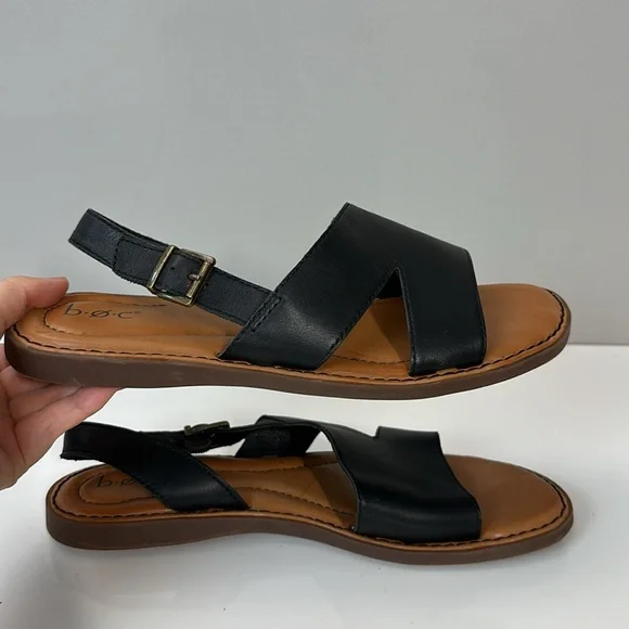BOC Didi Black Leather Sandals Size 10 - Picture 14 of 15